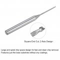 Uxcell Square Nose End Mill 1mm Solid Carbide Long Reach Cnc Router Bits 2 Flutes Milling Cutter With Extended Neck 16mm