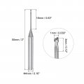 Uxcell Square Nose End Mill 1mm Solid Carbide Long Reach Cnc Router Bits 2 Flutes Milling Cutter With Extended Neck 16mm