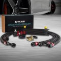 Universal 10 Row An10-10an Black Engine Transmission Oil Cooler Kit Filter Relocation Aluminum