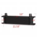 Universal 10 Row An10-10an Black Engine Transmission Oil Cooler Kit Filter Relocation Aluminum
