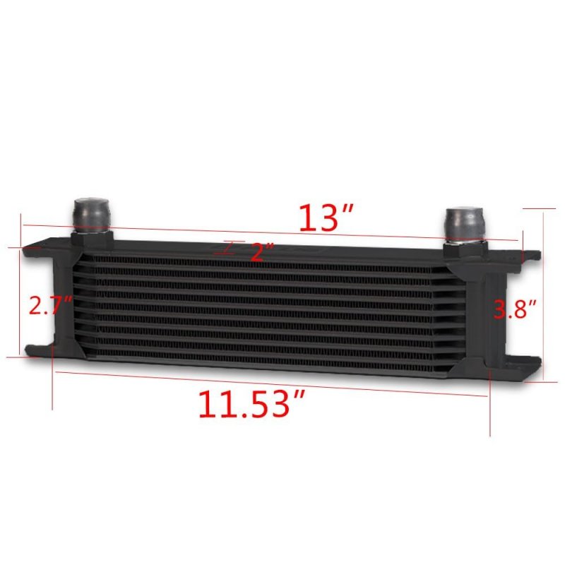 Universal 10 Row An10-10an Black Engine Transmission Oil Cooler Kit Filter Relocation Aluminum