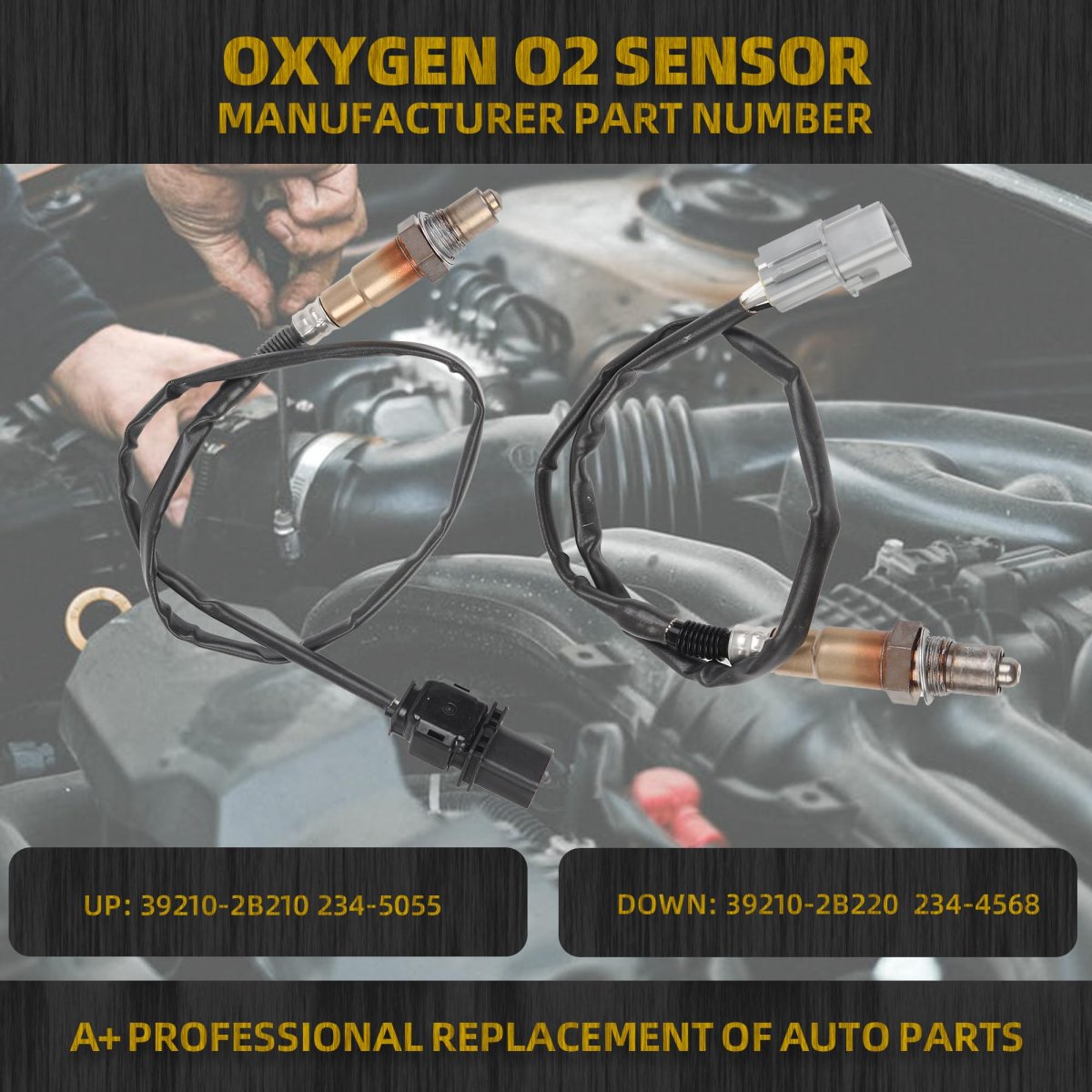 2pcs Upstream And Downstream Oxygen Sensor 234 5055 4568 For 2012 27 Hyundai Accent Veloster 1 6l 2018 Kia Rio 2016 Soul 1
