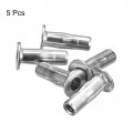 Uxcell 1 4-20 Multi-grip Rivet Nuts 5pcs Pre-bulbed Shank Flat Head Threaded Insert Nut 304 Stainless Steel Plus For