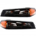 Gmc Canyon Corner Light Pair 2004 To 2012 Driver And Passenger Side Park Signal Lamp Set Black Interior With Clear Amber Lens