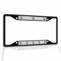 Fastasticdeals Metal Insert License Plate Frame French Bulldog Silhouette Weatherproof Car Accessories Black 4 Holes Solid 