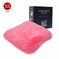 Sisha-a Sheepskin Seat Cushion Cover Winter Warm Natural Wool Car Covers Universal Fit For Most Truck Suv Or Van Front Pink