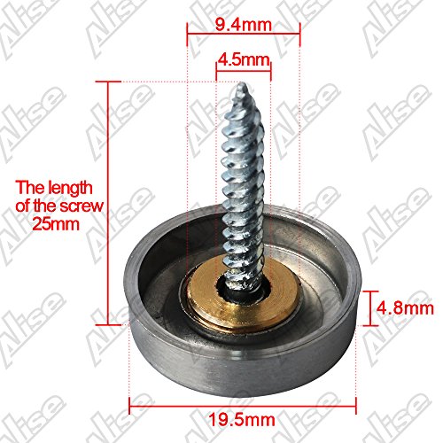 Alise 20 Pcs 4 5 Dia Sus 304 Stainless Steel Decorative Mirror Screws Cap Cover Nailsbrushed Finish