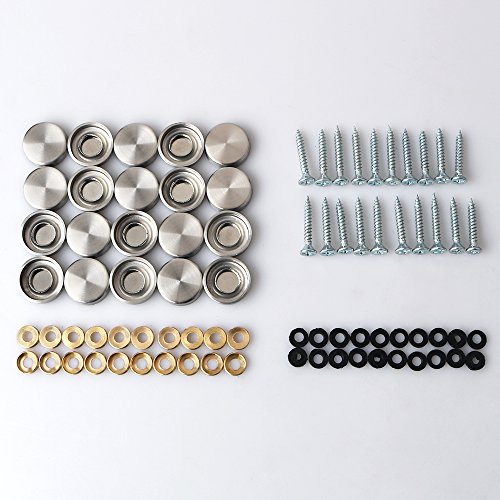 Alise 20 Pcs 4 5 Dia Sus 304 Stainless Steel Decorative Mirror Screws Cap Cover Nailsbrushed Finish
