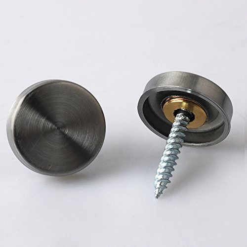 Alise 20 Pcs 4 5 Dia Sus 304 Stainless Steel Decorative Mirror Screws Cap Cover Nailsbrushed Finish