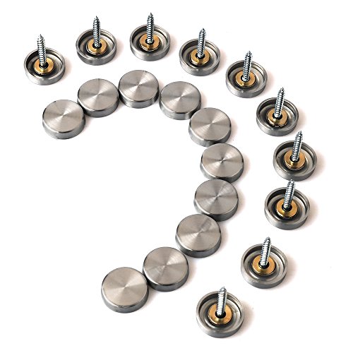 Alise 20 Pcs 4 5 Dia Sus 304 Stainless Steel Decorative Mirror Screws Cap Cover Nailsbrushed Finish