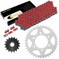 Caltric Red Drive Chain And Sprocket Kit Compatible With Kawasaki Ninja Zx-10r Zx1000c 2004 2005