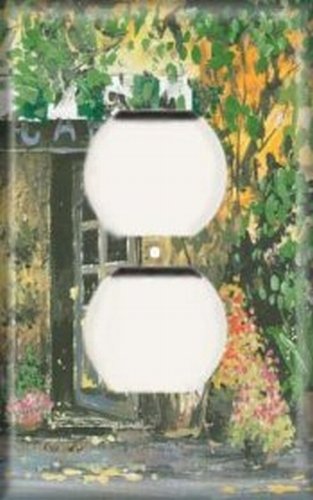 Single Duplex Outlet Plate Shaded Entrance