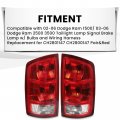 Hecasa Tail Light Compatible With 02-06 Dodge Ram 1500 03-06 2500 3500 Taillight Lamp Signal Brake W Bulbs And Wiring Harness