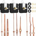 3 Pieces Long Shaft Clock Movement Kit With Walnut Wood Hands For 12 In Clocks Quiet Quartz Mechanism Gaskets And Hooks Brown 