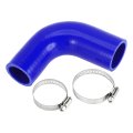 1 Set 32mm 26 -38mm 5 Id 90mm 3 54 Length 90 Degrees Blue Car Silicone Hose With Clamps Coolant Universal 