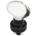 Cosmas 10 Pack 6594orb-c Oil Rubbed Bronze Cabinet Hardware Oval Knob With Clear Glass 