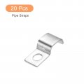 Uxcell 20 Pcs Pipe Strap 304 Stainless Steel Support Fit For 13 32in 10mm Tube Tension Clip With 1 Hole 5mm Height Continuouss