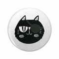 Eyepatch Cat Double Sided Stainless Steel Keychain 3d Resin Encased Round Design 1 25 In Novelty Key Ring For Backpacks And 