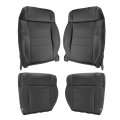 Artificial Leather Front Driver And Passenger Side Bottom Top Lean Back Seat Cover Black Replacement For 2007-2012 