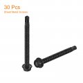 Uxcell 14 X 3 Hex Washer Head Self Drilling Screws 30pcs 410 Stainless Steel Sheet Metal Tapping For Wood Black