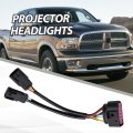 Projector Headlight Conversion Harnesses For Ram Truck 2009 To 2018 Quad Housing Replacement 2 Pcs Set With Turn Signal