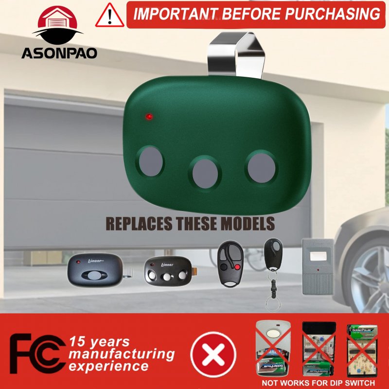 Asonpao 1x Mct-3 Megacode 318mhz Remote For Linear Ld033 Ld050 Ls050 Garage Door Openers