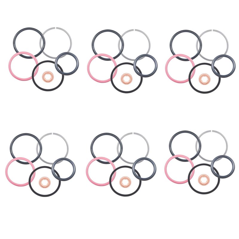Diesel Fuel Injector 0r9350 O Ring Seal Kit For Cat Caterpillar 3126b 7 2l Cyl Engine 1998 To 2002 Set Of 6 Replaces 0r9348