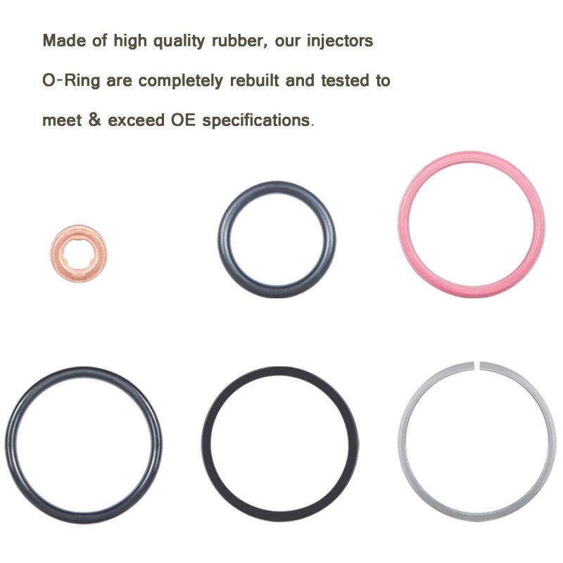 Diesel Fuel Injector 0r9350 O Ring Seal Kit For Cat Caterpillar 3126b 7 2l Cyl Engine 1998 To 2002 Set Of 6 Replaces 0r9348