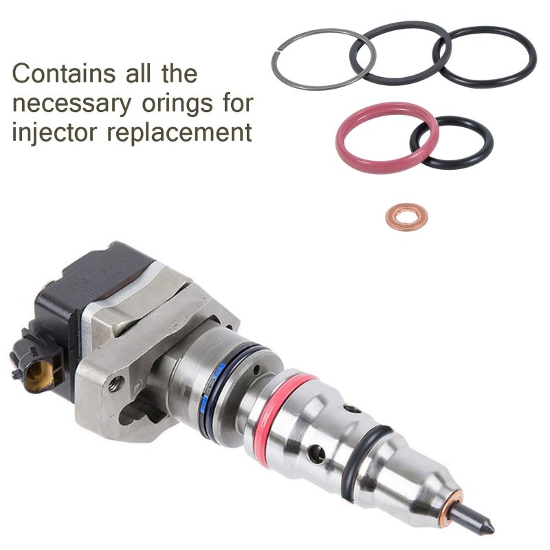 Diesel Fuel Injector 0r9350 O Ring Seal Kit For Cat Caterpillar 3126b 7 2l Cyl Engine 1998 To 2002 Set Of 6 Replaces 0r9348