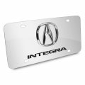Acura Integra Dual Logo In 3d On Mirror Chrome Stainless Steel License Plate