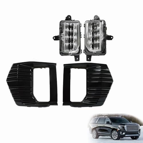 Fog Lights Left And Right Clear Black Replacement For Yukon 2021 2022 2023 Led Front Lamp Assembly Gm1038263 Gm1039263