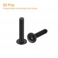 Uxcell Flanged Button Head Socket Cap Screws 50pcs M3x16mm 304 Stainless Steel Black Oxide Drive Fasteners Bolts Fully Thread