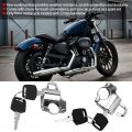 Helmet Safety Lock 22mm Handlebars Motorcycle Universal Security Padlock With 2 Keys Plating