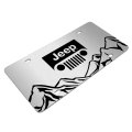 Jeep Grill Logo Rock Mountain Graphic Brush Aluminum Metal License Plate 12 In X 6 Universal Fit For Car Suv Truck Official