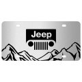 Jeep Grill Logo Rock Mountain Graphic Brush Aluminum Metal License Plate 12 In X 6 Universal Fit For Car Suv Truck Official