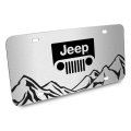 Jeep Grill Logo Rock Mountain Graphic Brush Aluminum Metal License Plate 12 In X 6 Universal Fit For Car Suv Truck Official