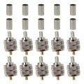 10pack Uhf Pl-259 Male Plug Crimp-type Connectors For Rg8x Lmr240 Coax Wire Adapter 