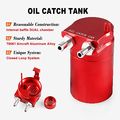 Universal Oil Catch Can Tank 400ml Baffled Reservoir 0046 Aluminum Polish Red For Most Cars Including Subaru Honda Toyota Ford 