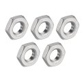 5 Pcs Cast Pipe Fitting Hex Locknut 304 Stainless Steel Lock Nut G 1 8 Female Thread Dn6 For Plumbing Fixed Water Broom And 