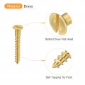 Uxcell Brass Wood Screws 15pcs M5 5 X 40mm Slotted Drive Flat Head Self Tapping Screw Countersunk For Woodworking Furniture
