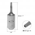 Uxcell Torx Bits 1 4 Inch Hex Shank 25mm Length Magnetic Screwdriver T6 Screw Driver Bit S2 Alloy Steel 25pcs