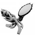 Httmt Mt350-02- Motorcycle Flame Style Rearview Mirror For Any Cruiser Chopper Custom Chrome