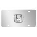 Honda 3d Metal Chrome Larger Logo On Stainless Steel License Plate For Decorative 