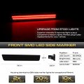 For 2015-2023 Compatible With Dodge Challenger 4-piece Dark Smoke Full Red Led Front Rear Bumper Fender Corner Side Marker