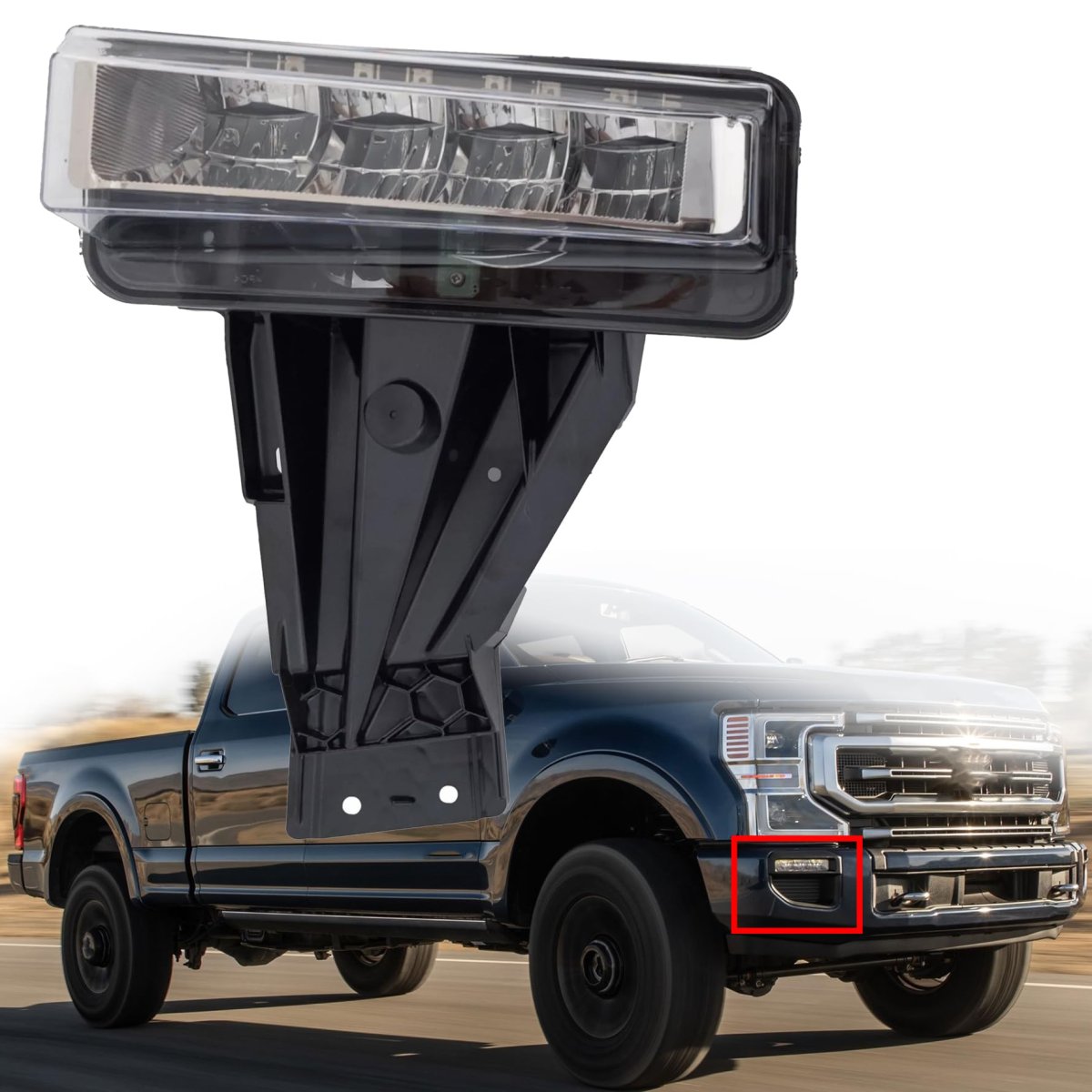 Fog Lamp Left Side Replacement For 2020 2021 2022 F250 F350 F450 Lc3z15201c Fo2592260 Front Driver Light Assembly