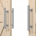 Smartstandard 12 Push Pull Sliding Stainless Stee Barn Door Handle Double-sided Brushed Nickel Set 2 Pack 