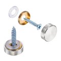 6pcs Screw Covers Caps Brass Flat Mirror Screws Decorative Cover Nail Fasteners For Sign Advertising Hardware Construction 16mm 
