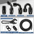10an Fuel Line Kit 0 56 In Id Stainless Steel Braided Hose With Adapters Cpe 25 Ft Oil Gas And End Fitting Black