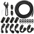 10an Fuel Line Kit 0 56 In Id Stainless Steel Braided Hose With Adapters Cpe 25 Ft Oil Gas And End Fitting Black