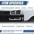 4pcs Switchback E-led Drl Composite Headlights Assembly And Bumper Lamps Compatible With Chevy Express Gmc Savana 1500-4500